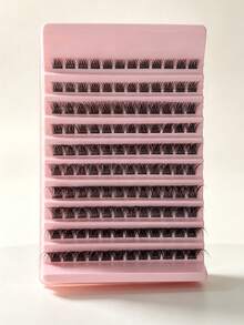 10 Rows 120 Clusters C Curl Mixed Natural Style Segmented False Eyelashes Thick Voluminous Curly Daily Party - View 6