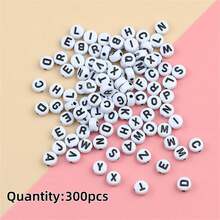 100-300pcs Acrylic Letter Beads, Colorful Bottom English Alphabet Beads, DIY Jewelry Making Materials For Necklace, Bracelet, Pendant, Accessories - Alphabet Beads - View 29