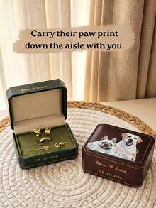 Custom Logo/Name Jewelry Storage Box Square Ring Box Personalized Engraving Necklace And Earring Storage Display Box - Multicolor - View 7