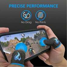 [2 Boxes Included]Super Exquisite Pattern Gaming Finger Sleeves, Ultra-Thin & Breathable, Anti-Slip & Sweat-Proof, The Best Choice For Gamers - Blue - View 4