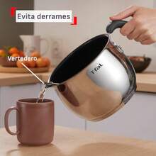 T-fal Lechero con tapa 16cm Opti-Space acero inoxidable apta para inducción mango antideslizante G7371795 - Ver 8