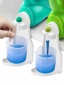2pcs Universal Laundry Detergent Drip Cup Holder, Anti-Drip Anti-Leak Laundry Soap Softener Bottle Holder Storage Organizer, Prevent Liquid Dripping And Staining, Home Laundry Room Cleaning Storage Tool - Multicolor - View 1