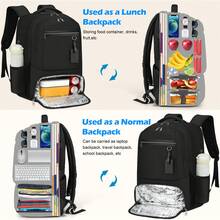17.3 Inch Laptop Lunch Backpack With USB Charging Port, Waterproof Travel Backpack, Unisex, Carry-On, Insulated Cooler Bag, Student School Bag, Portable Laptop Backpack - 1pc - View 7