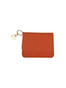 Vintage Short Wallet Portable Folding Purse Card Holder Women Small Wallet RFID Blocking Card Case Slim Tri-Fold Wallet With Zipper Pocket&Keychain - Multicolor - View 14