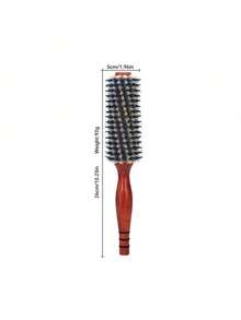 Wood Handle Round Rolling Brush Straight Twill Hair Comb Boar Bristle Round Barrel Hair Curling Brush Hairdressing Tool - Multicolor - View 11