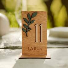 1 Set Wooden 1-30 Number Table Signs, Square Wooden Wedding Table Decor, Rustic Style Wedding Decoration, Wedding Table Decor, Wedding Directional Signs, Table Number Cards, Party Table Signs, Suitable For Halloween - A - View 9