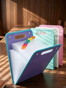 13-Pocket Accordion File Organizer With Color Labels, Expandable File Storage Box, Multi-Functional Durable File Folder For A4 Documents, Portable Large Capacity File Organizer For Home, School And Office - Multicolor - View 6