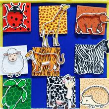 hoojojo 20pcs Permainan Mencocokkan Tekstur Bulu Hewan dari Kain Felt, Alat Bantu Mengajar Pengenalan Pola Kulit Hewan Liar, Perlengkapan Belajar Guru di Kelas, Aktivitas Pengamatan Sains Alam, Perlengkapan Kembali ke Sekolah - MultiWarna - View 3