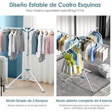 2026-NEW:Tendedero Plegable para Ropa, Tendedero de Ropa Portátil de Acero Inoxidable, Tendedero Plegable y Extensible para Interiores y Exteriores - 1 - Ver 4