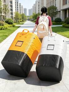 1pc Portable Foldable Clothing Storage Bag With Reinforced Handle, Large Capacity Moving Bag, Suitable For Moving, Travel, Back To School And Dorm Use, Ideal Storage Organizer Bag For Home Bedroom, Can Hold Bedding, Toys, Miscellaneous Items And Clothing - Multicolor - View 8