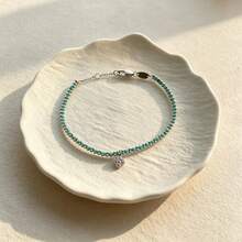 1 pièce Bracelet en acier inoxydable avec patchwork de cœur 3D, bracelet de style luxe Ins avec pompon et cœur pointu - Bracelet en trèfle à quatre feuilles - Voir 18