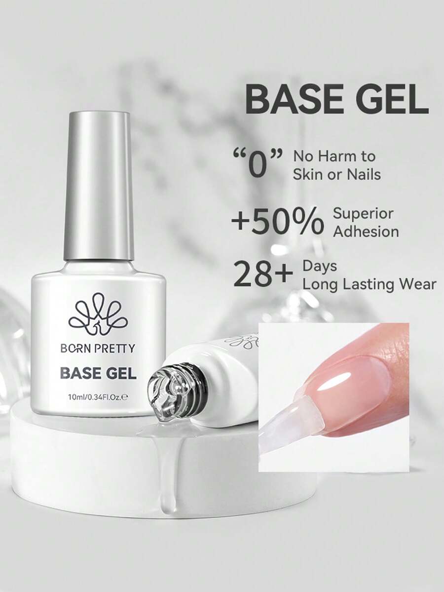 BORN PRETTY 10ml Gel Dasar Super Kuat Gel Kuku UV LED Perekat Kutek Gel Fungsional Perlengkapan Kuku Salon Rumah DIY - Gel Dasar - View 1
