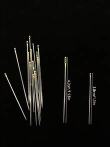 16pcs Multi-Size Hand Sewing Needle Set, Gold/Silver Tail Rust-Resistant Stainless Steel Embroidery Needles, Suitable For Housewives And Embroidery Enthusiasts, Multi-Size Fabric Repair, Cross Stitch Durable Sewing Tools - 16 Sewing Needles - View 5