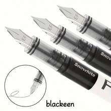 8pcs Quick-Dry Fine Tip Plastic Pens With Removable Caps, Pointed Design, Disposable Direct-Fill Ink Pens, Suitable For Back To School Season - Multiple Styles - View 3