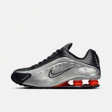 Nike Shox R4 Low-Top Running Shoes For Men And Women, Silver/Red - Black and Gray - View 3