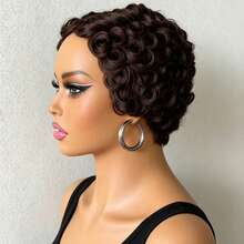 6 Inch Short Side Part Wig, 100% Human Hair Woven Short Bob Wig For Women - Multicolor - View 5