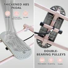 Ski Machine Foldable, Simulated Ski Trainer with 4-Level Adjustable Non-Slip Pedal Armrest, Pelvic Floor Muscle Trainer for Home - pink1 - Übersicht 3