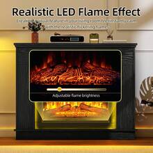 BALCONERA 39 Inch Freestanding Electric Fireplace With Realistic LED Flame Effect, Plug & Play No Installation Needed, Portable Fire For Living Room/Bedroom - UK Plug(220-240V) - View 6