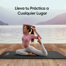 Tapete Portátil Yoga Pilates Ejercicio 10 Mm Antideslizante - Negro - Ver 7