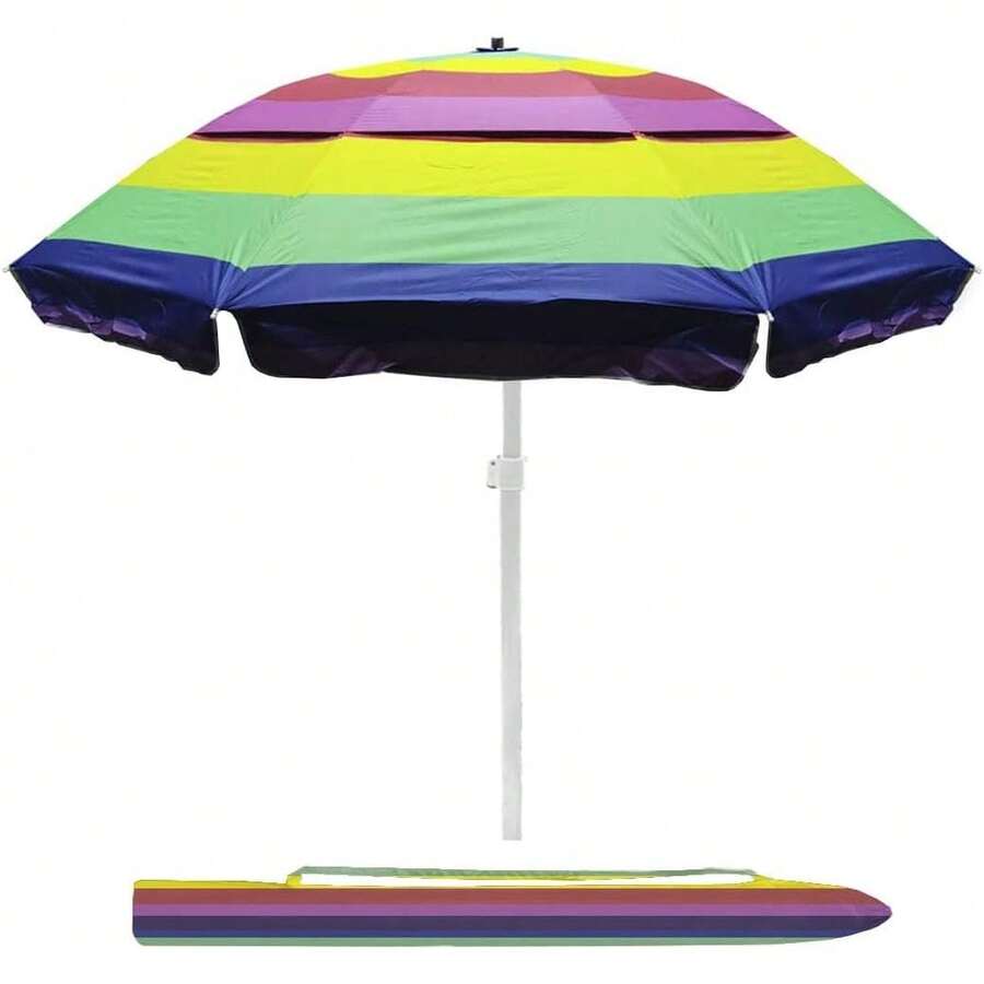 2026-NEW:para Playa portátil, sombrilla para Mesa de Jardin, terrazas, Patio, Aire Libre, Camping, Exteriores con Filtro Rayos (Iris, 2.15 Metros) - 1 - Ver 1