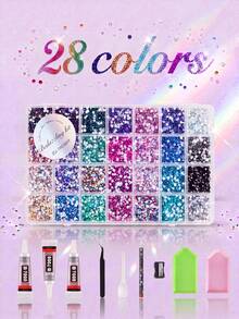 ZUI DREAM 18000-45000pcs 3mm Kits For Fashion & Crafts | Full Bedazzling Kit With Rhinestones, Diamond Art Pens & B7000 Glue | DIY Gems For Clothes - Multicolor - View 2