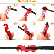 10pcs Adjustable Camping Tent Rope Buckles, S-Shaped Tensioners Fasteners, Outdoor Camping Tent Accessories - Multicolor - View 8
