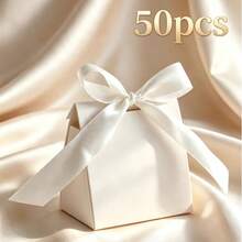 50pcs Mini Small Blank Gift Boxes With Colorful Ribbons, Suitable For Wedding, Birthday, Party Favors, Holiday Party Decoration, Valentine's Day, Christmas - View 8