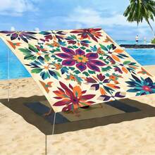 1PC Outdoor Canopy Awning, Protection Sun Shade Tarp, Foldable Durable Breathable Shelter Tarp, For Beach Garden Patio Camping Backyard, Beach Tarp Sun Shades Outdoor Camping Equipment - Bohemia D - View 12