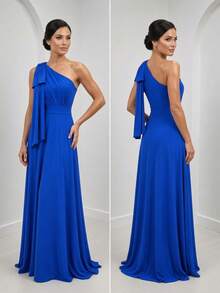 Long Dress For Bridesmaid Wedding Graduation Light Party - Royal Blue - View 6
