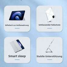 IPad-Tablet-Gehäuse: Hochwertiges Einfarbiges Tablet-Gehäuse.  (weiß, Schwarz, Rosa) Ultradünne TPU-Klappdeckel, Kompatibel Mit IPad Pro, Air, Mini (verschiedene Größen), Vollbildschutz, Weiche Rückdeckel, IPad-Zubehör | Leisure Design | Flexibeler Schutz, Schlaf-/Wekfunktion, Klappbarer Halter. IPad-Gehäuse. - Pink - Übersicht 3