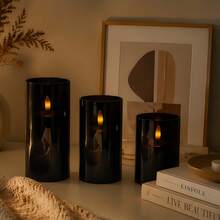 3 Packs Remote Control Flameless LED Candles, Simulating Realistic Flame Flickering, Decorative LED Candles Suitable For Home, Weddings, And Holiday Romantic Parties, Powered By 2 AA Batteries (Not Included) - LED Pillar Candles - View 4