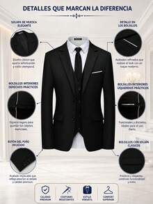 Men Suits - Siyah - Görünüm 6