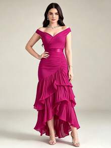 Women Formal & Evening Dresses - 玫紅色 - 查看 2