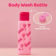 Miniso Set Botol Perjalanan Barbie 11 Buah Warna Pink, Wadah Kosmetik Isi Ulang, Perlengkapan Mandi Portabel dengan Kotak Penyimpanan, Perlengkapan Perjalanan untuk Sampo dan Losion - Berwarna merah muda - View 9