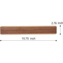 Magnetic Strips Wall, Solid Wood Magnetic Holder, No-Drill 3-Way Mount Adhesive Strips, (Walnut Wood, 16 Inches) - Multicolor - View 4
