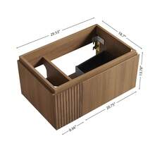 48" MURI Brown Oak Woodgrain Plywood Cabinet With Double Doors And One Drawer, NO Basin And Top, NO Faucet And Sink Cover - Cabinet Only-30" - View 5