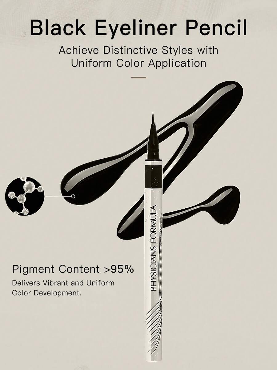 Physicians Formula Eyeliner, Serum Eyeliner Penguat Bulu Mata 2-in-1, Hipoalergenik, Bebas Kekerasan Hewan, Vegan - Hitam - View 1
