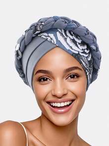 1 buah/2 buah Topi Jilbab Kepang Motif Dua Warna untuk Wanita, Cocok untuk Penggunaan Sehari-hari - beraneka warna - View 23