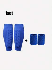 1 Pair/3 Pairs Professional Kids Sports Shin Guards/1 Set Leg & Wrist Guards/1 Set Leg & Elbow Guards, Honeycomb Anti-Collision Design, Professional Football Shin Guard Equipment - Multicolor - View 17