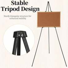 Foldable Metal Tripod Easel Stand, Adjustable Artist Floor Easel For Drawing Painting Sketching, Portable Canvas Holder For Watercolor, Acrylic, Oil Painting, Studio & Outdoor Art Creation - Black - View 3