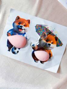 3D Anti-Collision Sticker Shiba Inu Squeezable Belly Cute Creative Anti-Collision Strip Stress Relief Toy For Door - Multicolor - View 11