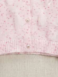 Women's Bow Decor Knit Cardigan - Pink - View 9