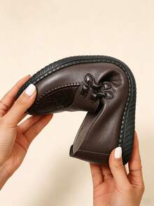 Van Skr Lightweight Flexible Soft Sole Women's Shoes For Middle-Aged And Elderly Moms, Comfortable Retro Patchwork Driving Loafers, Walking Commuting, Soft Material Slouchy Slip-On Flat Shoes - Brown - View 6