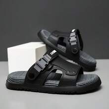 Summer New Men's Fashion Couple Comfortable Lightweight Personalized Slippers Beach Sandals Wear-Resistant Sandals For Men - Black - View 5