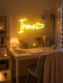 1PC Custom Name Neon Sign Personalized LED Wall Light,Letter Neon Lamp With Heart Design, USB Powered Aesthetic Room Decor, Girls Bedroom Wall Decoration, Personalized Gift, Birthday Gift, Anniversary Gift, Couple Gift, Home Decoration, Party Decor - Multi-color 9 - View 3