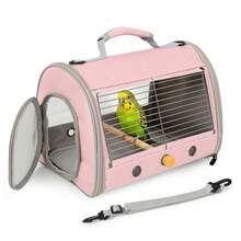 Breathable Parrot Travel Carrier Cage With Stainless Steel Mesh Panel, Lightweight Bird Carrying Bag For Outdoor And Vet Visits - Multicolor - View 11