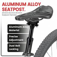 chooee MTB Suspension Seatpost, 28.6/30.4/30.9mm Adjustable Shock Absorbing Bicycle Seat Post For Mountain Bikes - Apricot - View 3