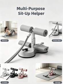 Household Sit Up Assistant Bar Strong Suction Foot Fixer With Pull Ropes Indoor Abdominal Workout Trainer Suction Cup Sit Up Bar With Resistance Ropes ,For Home Gym, Abdominal Workout & Core Training, Random Color - A - View 6