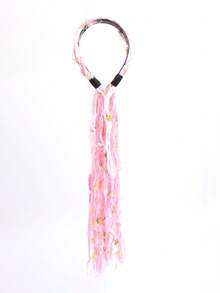 Plush Marrone Color Long Tassel Ribbon Braided Headband, Bohemian Style Hair Accessory Wig - Color - View 15
