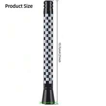 TRTY 1pc Universal Black & White Checkered Racing Short Car Antenna, AM/FM Radio, With M5/M6/M7 Brass Adapter Screws, Roof Antenna For Mini All Models, Chevrolet, GMC Sierra, Kia, SUV, Sedan, Truck, Exterior Racing Style Accessory - Mini Antenna - View 3